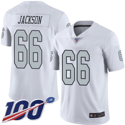 Men Oakland Raiders Limited White Gabe Jackson Jersey NFL Football #66 100th Season Rush Vapor Jersey->oakland raiders->NFL Jersey